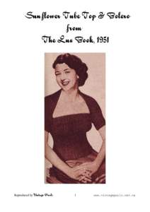 Sunflower Tube Top & Bolero from The Lux Book, 1951 Reproduced by Vintage Purls