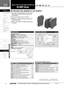 278B  Space-saving Two-wire Signal Conditioners B3-UNIT Series