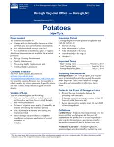Potato Crop Insurance in New York
