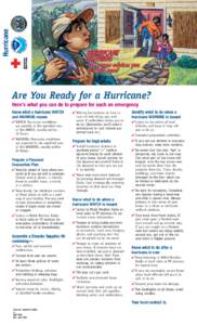 Hurricane  Are You Ready for a Hurricane? Here’s what you can do to prepare for such an emergency Know what a hurricane WATCH and WARNING means