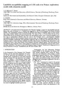 Landslide susceptibility mapping at 1:1M scale over France: exploratory results with a heuristic model J.-P. Malet & Y. Thiery CNRS UMR 7516, School and Observatory of Earth Sciences, University of Strasbourg, Strasbourg