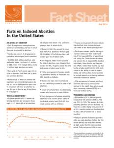 Fact Sheet July 2014 Facts on Induced Abortion In the United States INCIDENCE OF ABORTION