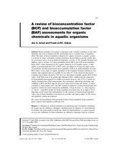 257  A review of bioconcentration factor