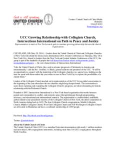   Contact: United Church of Christ Media Relations[removed]removed] 	
  