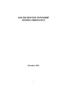 SOUTH NEWTON TOWNSHIP ZONING ORDINANCE December[removed]