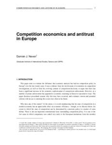 Competition economics and antitrust in Europe