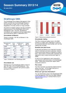 Season SummaryJune 2014 Strathbogie GMA The Strathbogie Groundwater Management Area (GMA) extends from the Strathbogie Ranges in