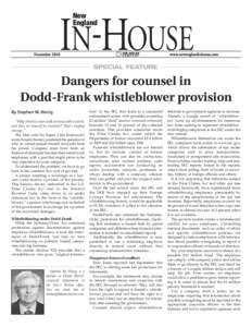 Dangers for counsel in Dodd-Frank whistleblower provision