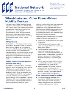 Call us toll-free  Wheelchairs and Other Power-Driven Mobility Devices National Network