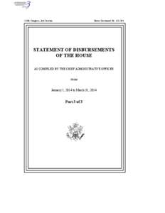 Statement of Disbursement of the House from January 1, 2014 to March 31, 2014