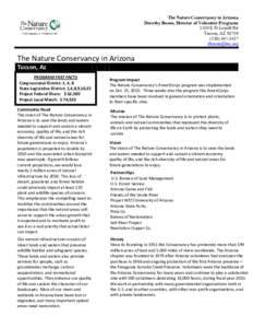 The Nature Conservancy in Arizona Dorothy Boone, Director of Volunteer Programs 1510 E Ft Lowell Rd Tucson, AZ[removed]3437 [removed]