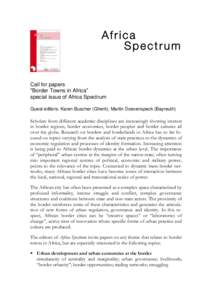 Africa Spectrum Call for papers 