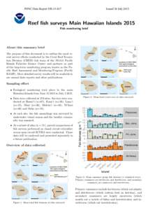 PIFSC Data Report DRIssued 16 July 2015 Reef fish surveys Main Hawaiian Islands 2015 Fish monitoring brief