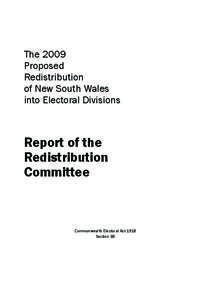 The 2009 Proposed Redistribution