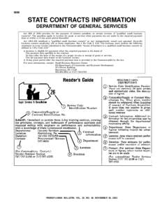 5898  STATE CONTRACTS INFORMATION DEPARTMENT OF GENERAL SERVICES Act 266 of 1982 provides for the payment of interest penalties on certain invoices of ‘‘qualified small business concerns’’. The penalties apply to