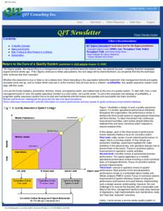 QIT Newsletter  | Aviation Safety | About QIT | QIT Consulting Inc. |