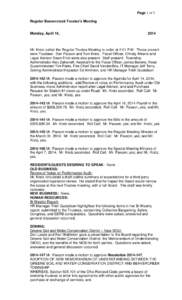 Page 1 of 3 Regular Beavercreek Trustee’s Meeting Monday, April 14,  2014