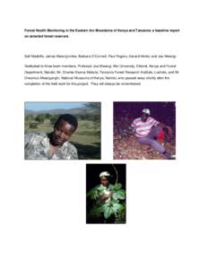 Forest Health Monitoring in the Eastern Arc Mountains of Kenyaand Tanzania: a Baseline Report on Selected Forest Reserves