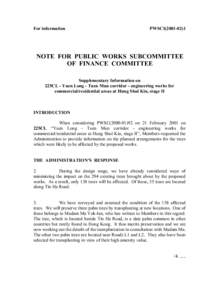 For information  PWSCI[removed]NOTE FOR PUBLIC WORKS SUBCOMMITTEE OF FINANCE COMMITTEE