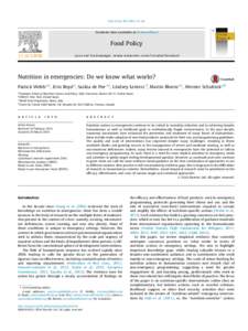 Food Policy[removed]–40  Contents lists available at ScienceDirect Food Policy journal homepage: www.elsevier.com/locate/foodpol