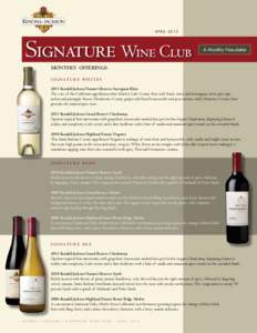 APRIL[removed]Signature Wine Club A Monthly Newsletter