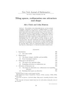 New York Journal of Mathematics New York J. Math[removed]–796. Tiling spaces, codimension one attractors and shape Alex Clark and John Hunton