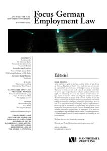 a newsletter from mannheimer swartling december 2009 Focus German Employment Law