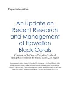 Prepublication edition  An Update on Recent Research and Management of Hawaiian