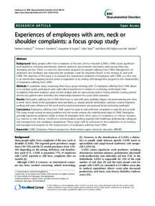 Occupational safety and health / Employment / Systems psychology / Science / Presenteeism / Working time / Repetitive strain injury / Focus group / Ergonomics / Qualitative research / Health / Medicine