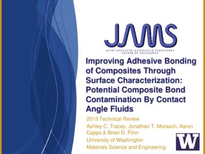 Improving Adhesive Bonding of Composites Through Surface Characterization: Potential Composite Bond Contamination By Contact Angle Fluids