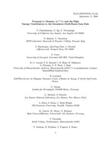 SLAC-PROPOSAL E-159 September 11, 2000 Proposal to Measure 
N (k) and the High Energy Contribution to the Gerasimov-Drell-Hearn Sum Rule V. Ghazikhanian, G. Igo, S. Trentalange