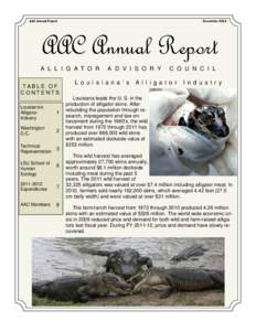 AAC Annual Report  December 2012 AAC Annual Report A L L I G A T O R