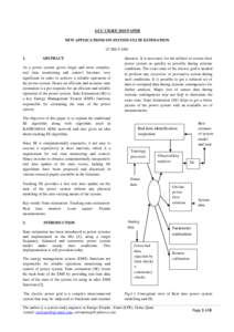 GCC CIGRE 2010 PAPER NEW APPLICATIONS ON SYSTEM STATE ESTIMATION (C.SELVAM) 1.  ABSTRACT