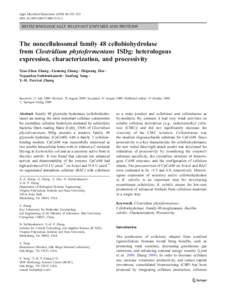 Appl Microbiol Biotechnol[removed]:525–533 DOI[removed]s00253[removed]BIOTECHNOLOGICALLY RELEVANT ENZYMES AND PROTEINS  The noncellulosomal family 48 cellobiohydrolase