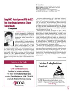 The Emissions Trader c 2003 Emissions Marketing Association, Published Quarterly. Mailing address: 611 E. Wells Street, Milwaukee, WI[removed]Internet site: www.emissions.org Send suggestions, news articles and feedback to