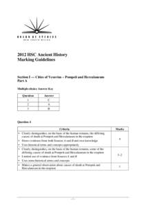 2012 HSC Examination - Ancient History Marking Guidelines and Marking Grid
