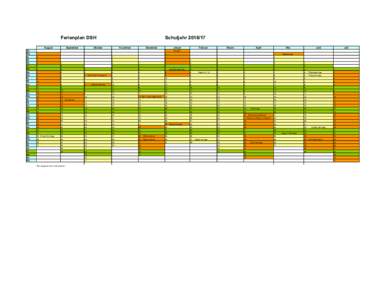 Ferienplan DSH August So Mo Di Mi