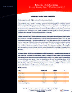 Palestine Stock Exchange  Weekly Trading Brief[removed]2014 Periodic Activity Report