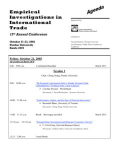 Empirical Investigations in International Trade 12th Annual Conference