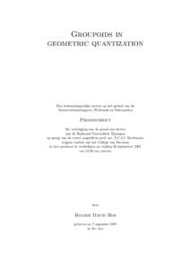 Groupoids in geometric quantization