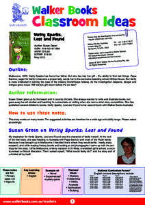 Walker Books  Classroom Ideas Verity Sparks, Lost and Found