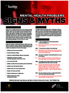 Don’t it up. MENTAL HEALTH PROBLEMS  SIGNS & MYTHS