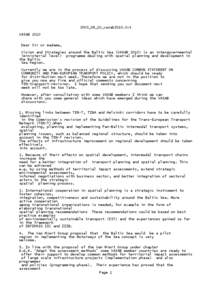 2003_09_10_vasab2010.txt VASAB 2010 Dear Sir or madame, Vision and Strategies around the Baltic Sea (VASAB[removed]is an intergovernmental (ministerial level) programme dealing with spatial planning and development in the 