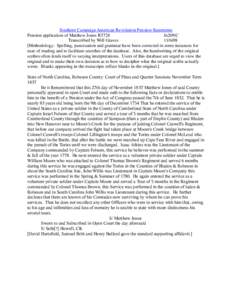 Southern Campaign American Revolution Pension Statements Pension application of Matthew Jones R5728 fn20NC Transcribed by Will Graves[removed]Methodology: Spelling, punctuation and grammar have been corrected in some in
