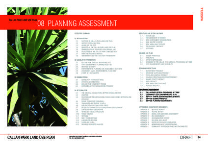 HASSELL  CALLAN PARK LAND USE PLAN 08 PLANNING ASSESSMENT EXECUTIVE SUMMARY
