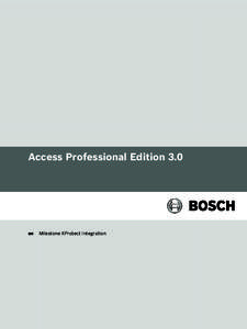 Access Professional Edition 3.0  en Milestone XProtect Integration