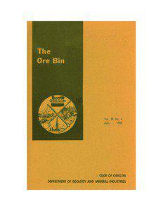 Ore Bin / Oregon Geology magazine / journal