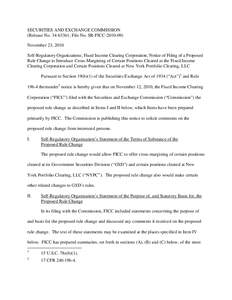 Notice of Filing of a Proposed Rule Change to Introduce Cross-Margining of Certain Positions Cleared at the Fixed Income Clearing Corporation and Certain Positions Cleared at New York Portfolio Clearing, LLC