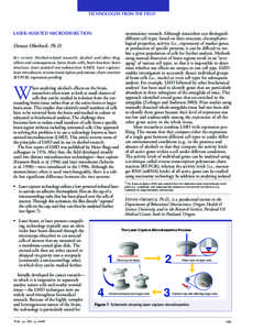 TECHNOLOGIES FROM THE FIELD LASER-ASSISTED MICRODISSECTION  Denesa Oberbeck, Ph.D.