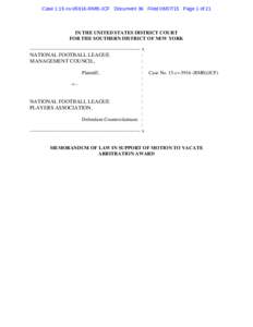 Case 1:15-cvRMB-JCF Document 36 FiledPage 1 of 21  IN THE UNITED STATES DISTRICT COURT FOR THE SOUTHERN DISTRICT OF NEW YORK ------------------------------------------------------------------- x NATIONAL